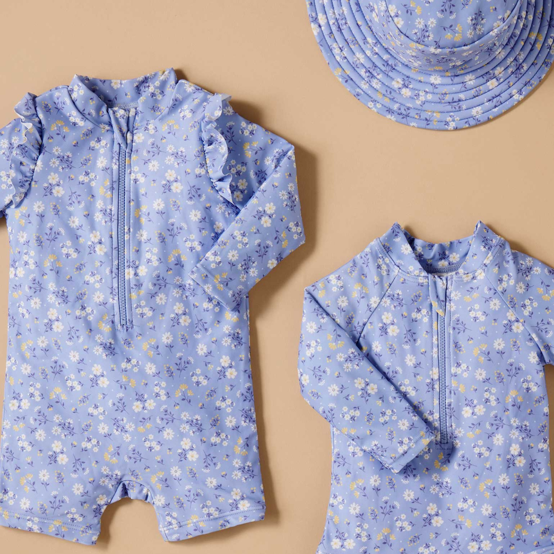 Pure Baby - Daisy swim suit and matching swim hat