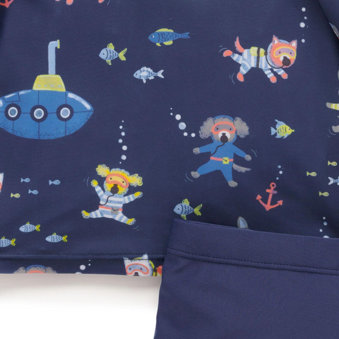 Pure Baby - Rashie Set in Submarine Print