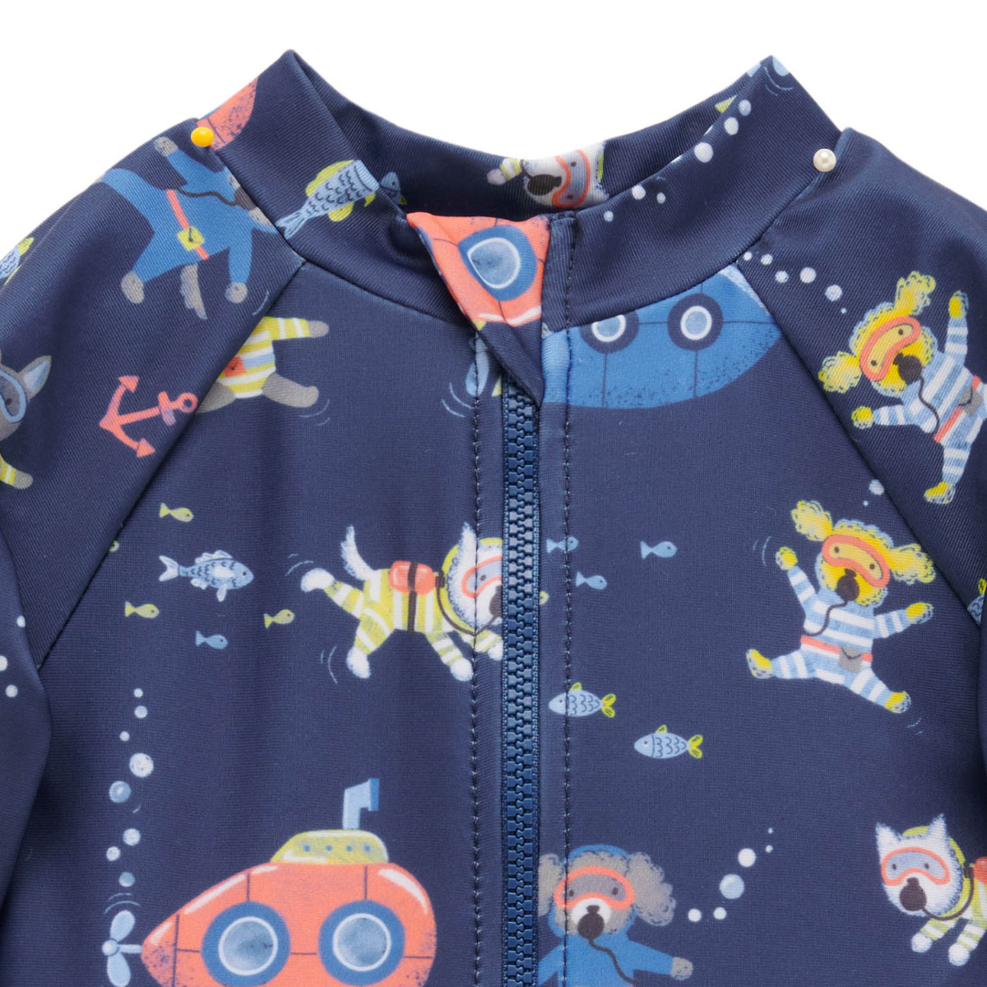 Pure Baby - Close up of zip submarine sunsuit