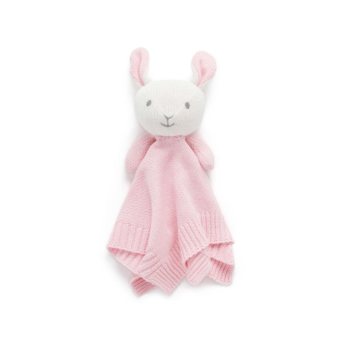 Pure Baby - Pink Knitted Bunny Comforter