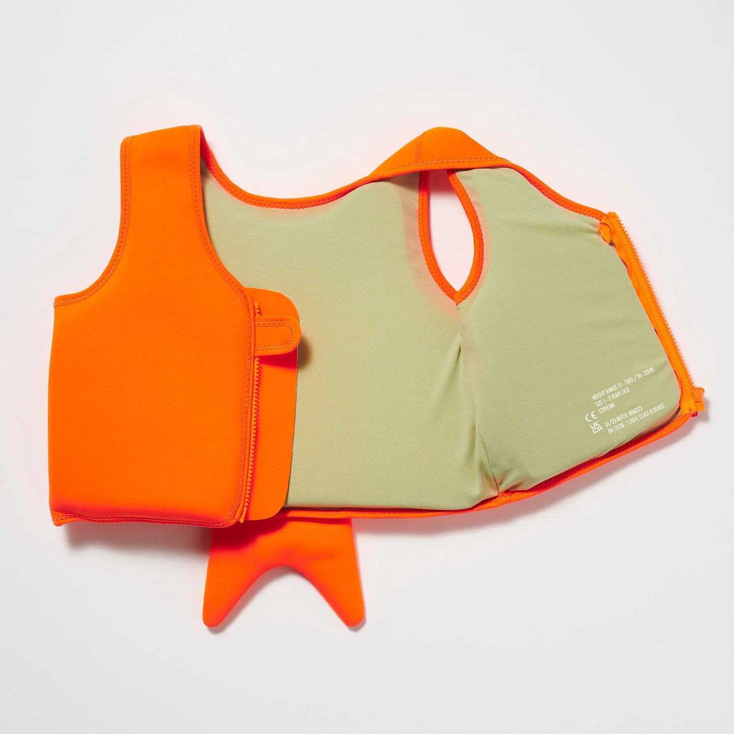Swim Vest Sonny the Sea Creature Neon Orange Inside