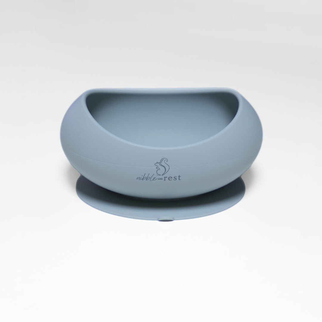 Silicone Suction Bowl Blue Front