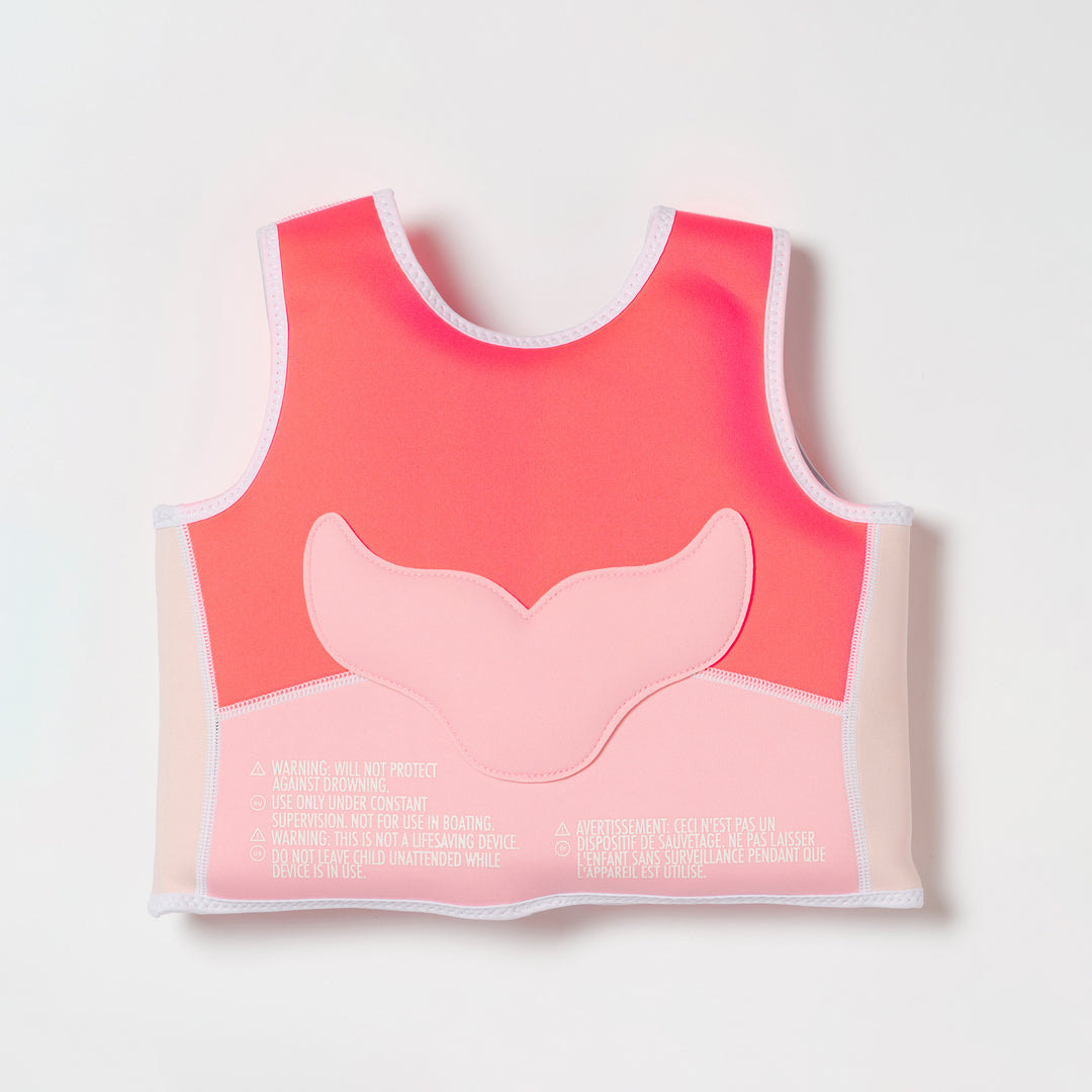 Sunnylife - Melody the Mermaid Swim Vest Neon Strawberry Back