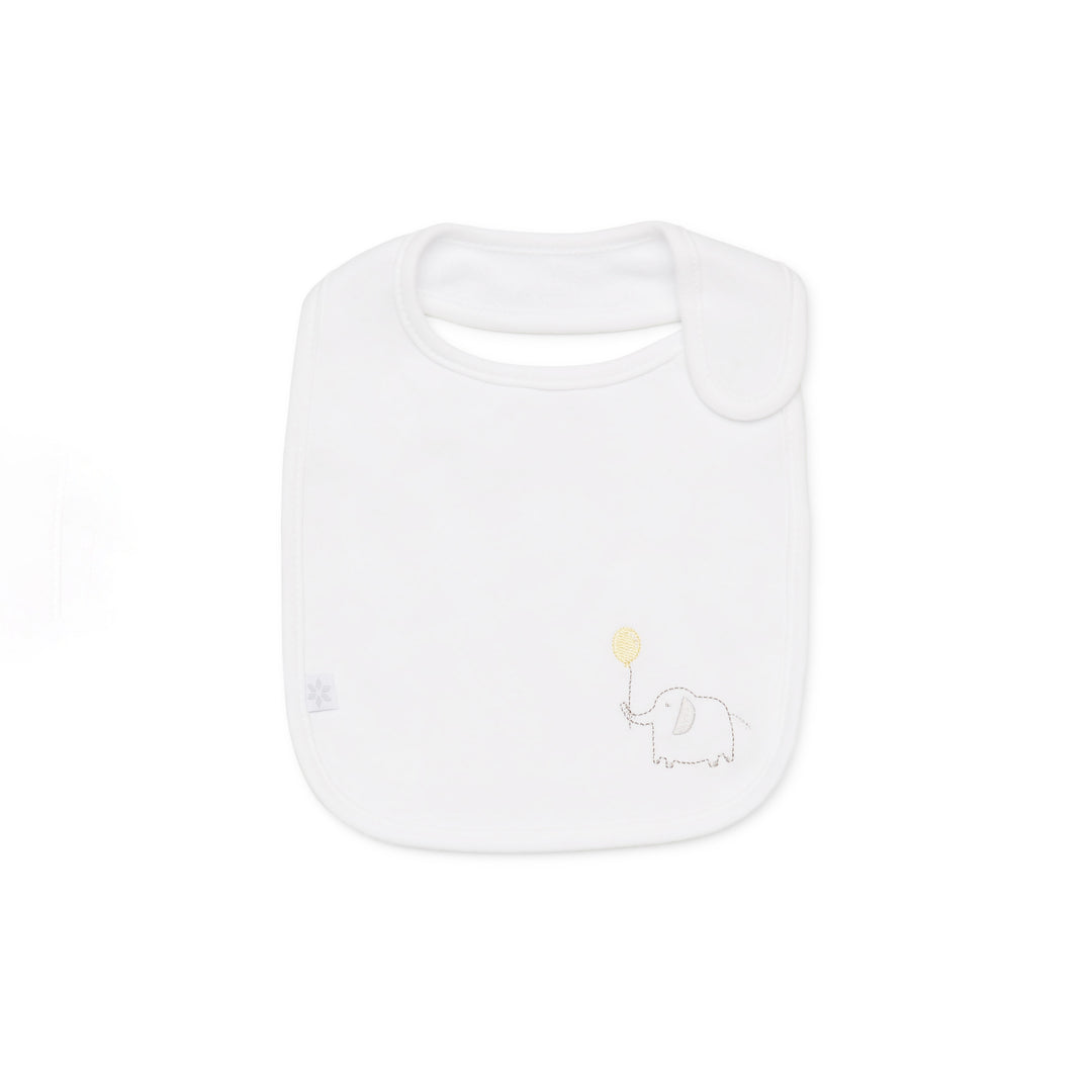 Two Pack Bibs Elephant White 2 Front