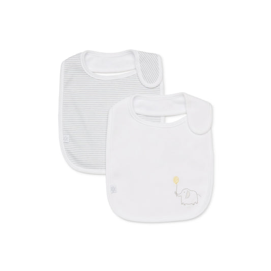 Two Pack Bibs Elephant Front