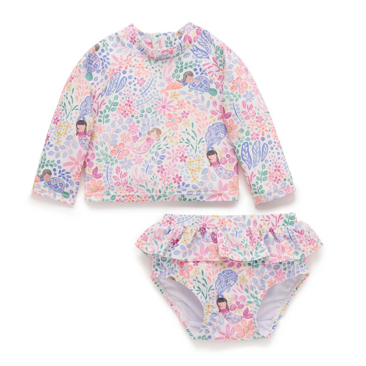 PURE BABY - Printed L/Sleeve Rashie Set