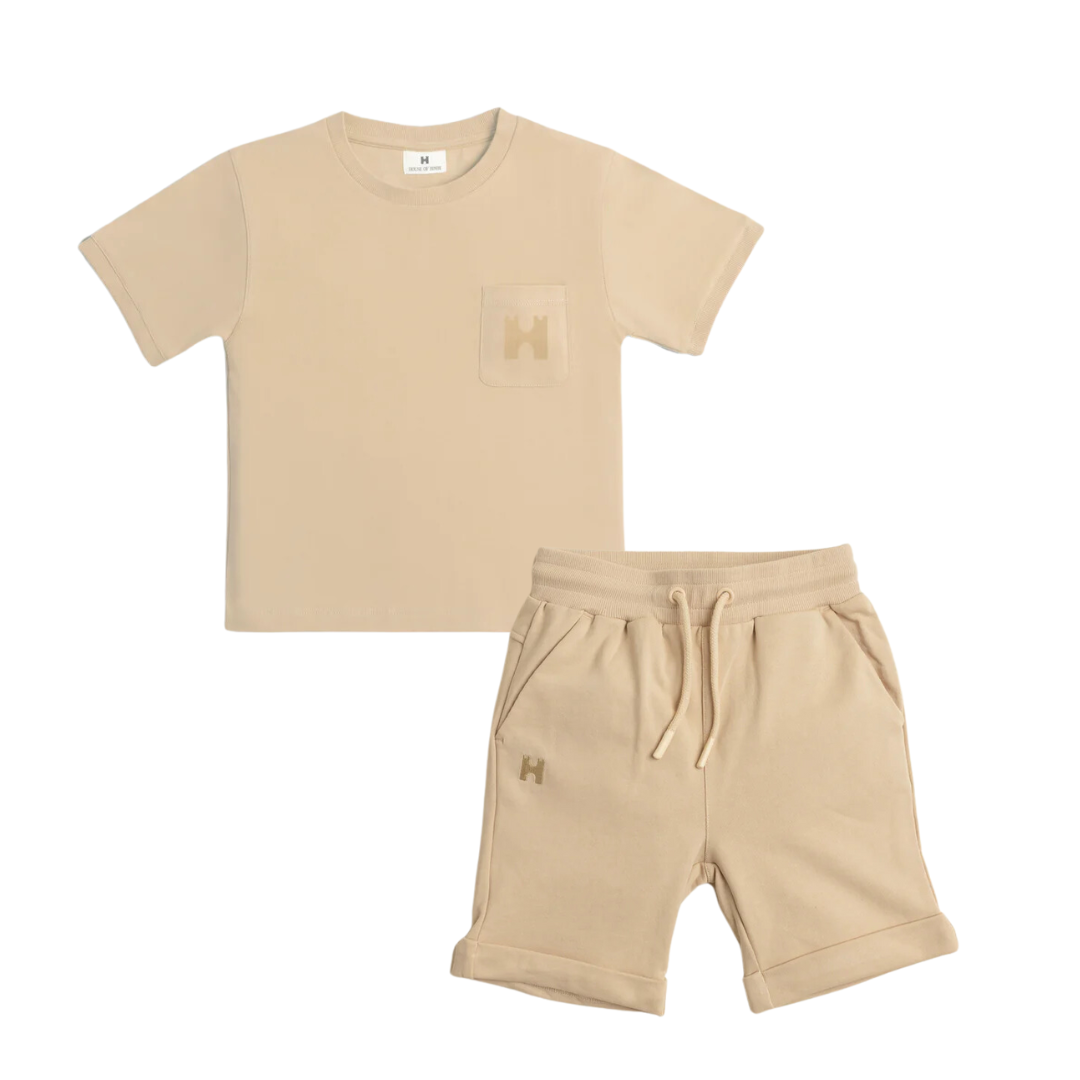 Pocket Tee & Shorts - Sand