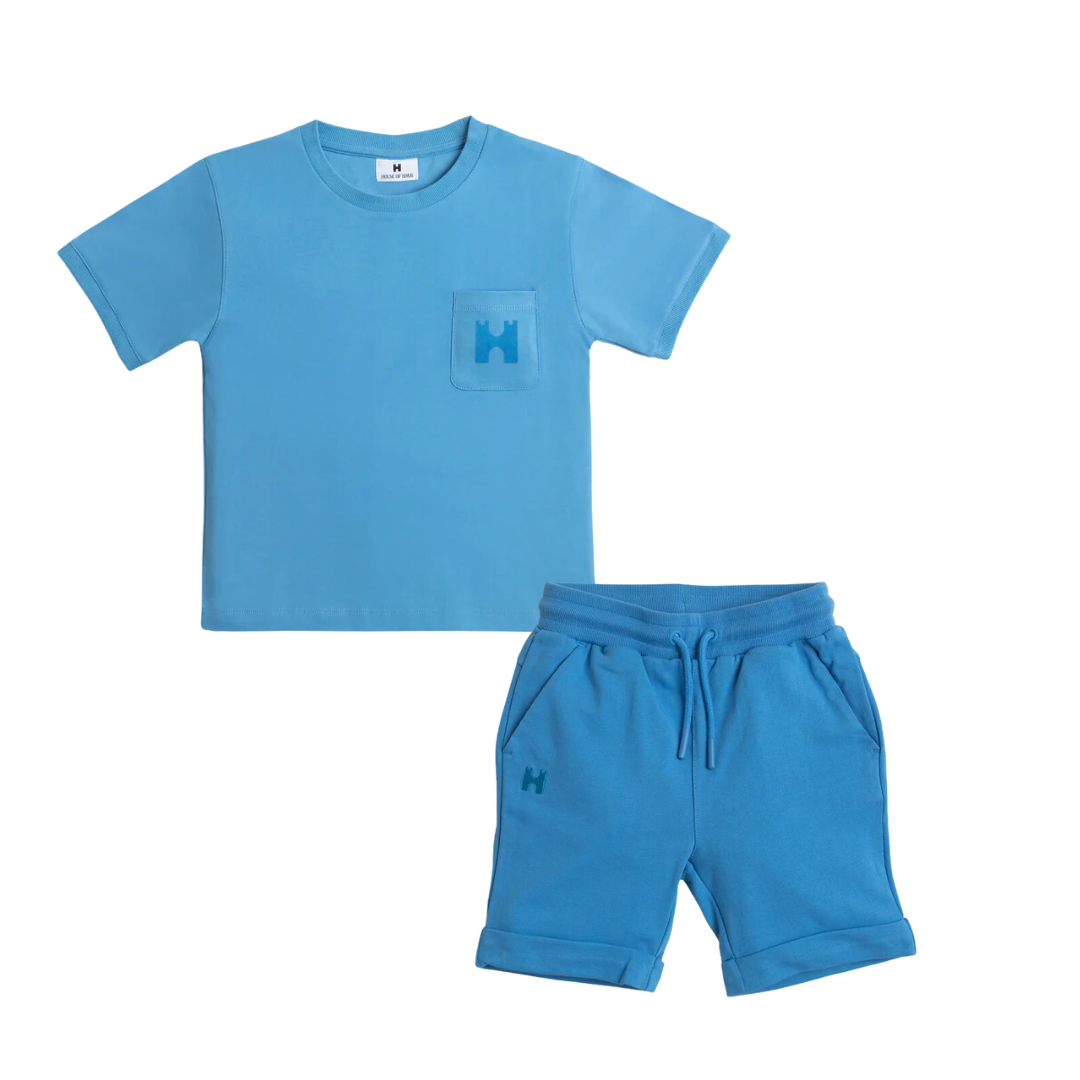 Pocket Tee & Shorts - Blue