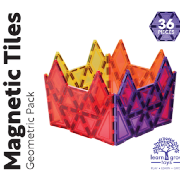 Learn & Grow Magnetic Tiles - Geometry Pack (36 piece)